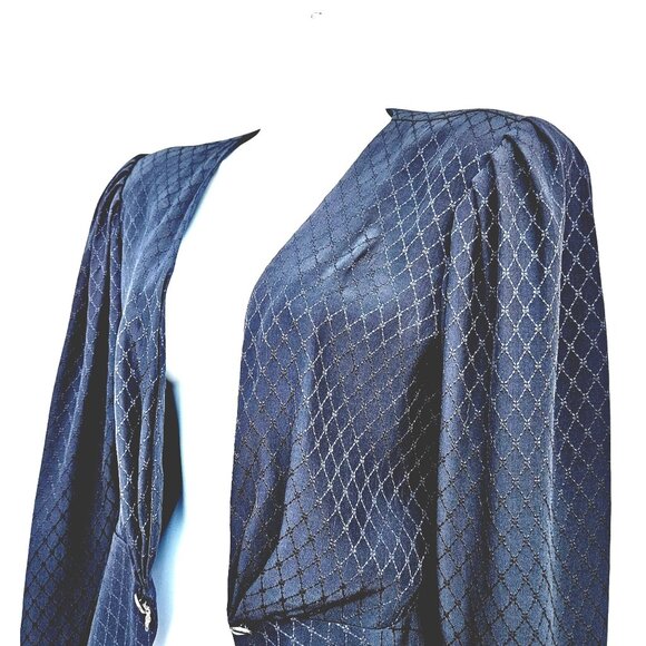 1980s Emanuel Ungaro Parelle Paris Black Silk Jacquard Peplum Jacket w/ Big Shou - Picture 12 of 13